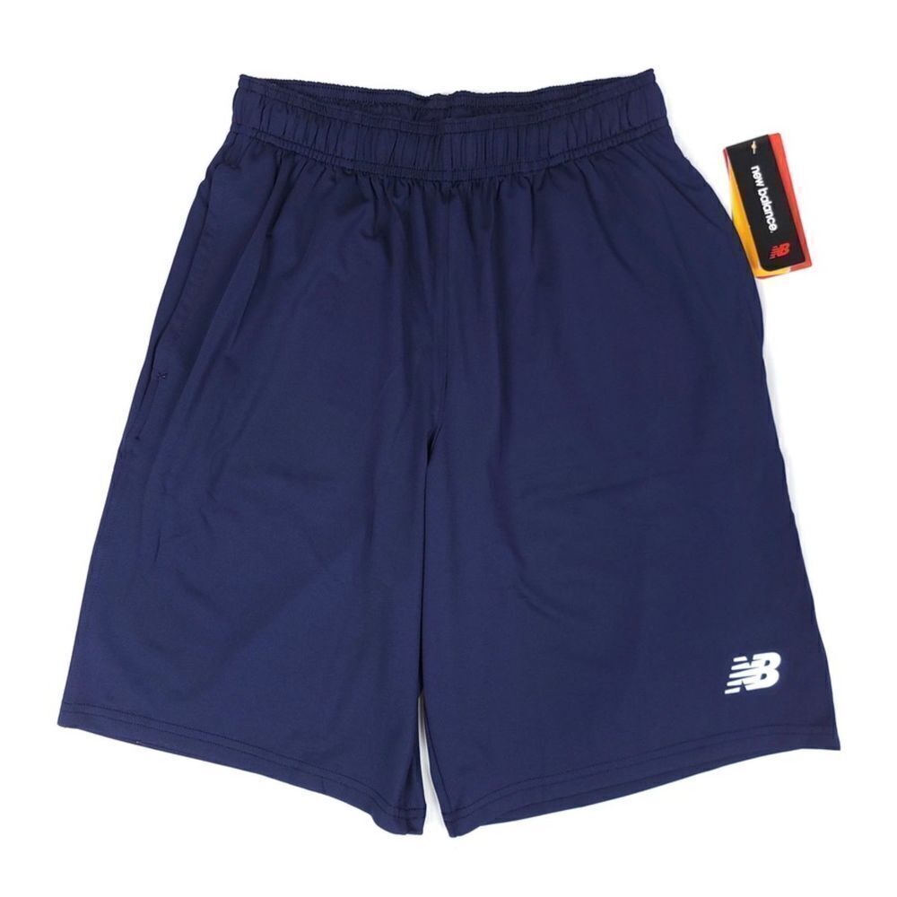 NEW BALANCE Relaxed Fit NB Dry Wicking Tech Shorts in Navy Blue Mens Small